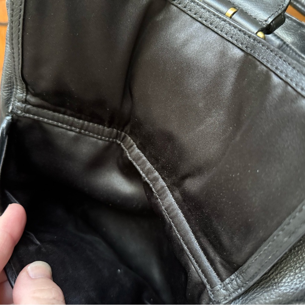 Coach black leather satchel with gold hardware purse - Picture 4 of 14